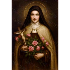 Saint Therese of Lisieux Canvas, the Little Flower Picture, Catholic ...