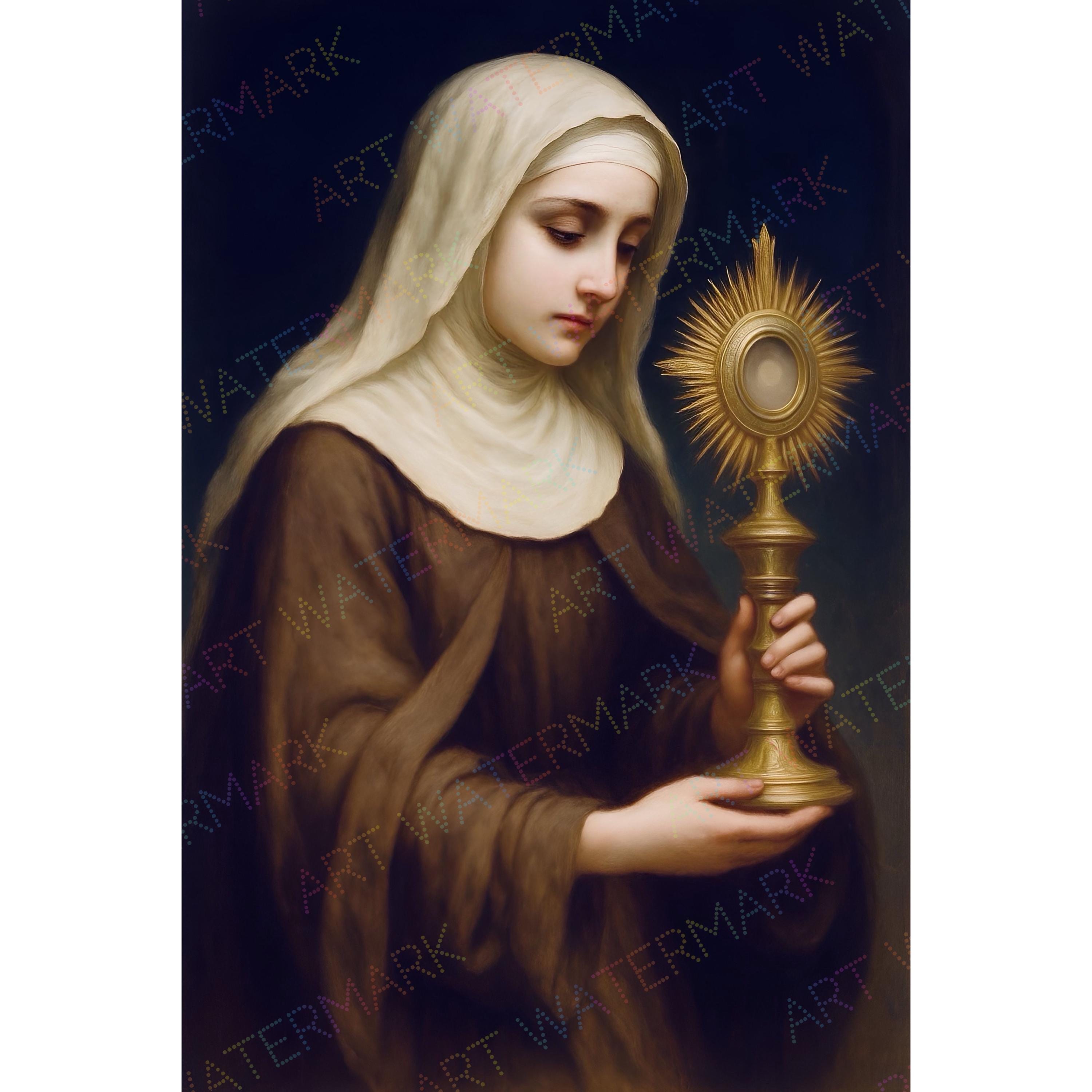 St. Clare of Assisi Portrait: Catholic Wall Art, Religious Home Decor ...
