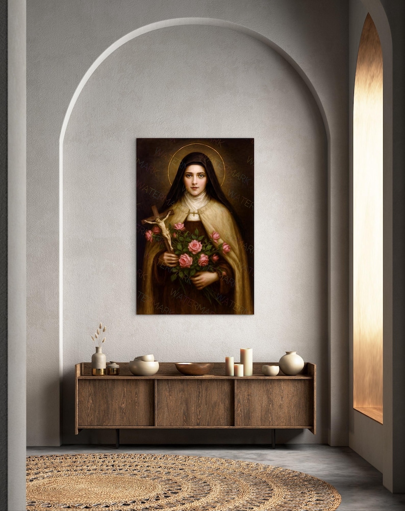 Saint Therese of Lisieux Canvas, the Little Flower Picture, Catholic ...