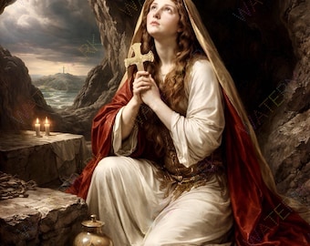 St. Mary Magdalene Canvas Art: Catholic Icon, Ready to Hang