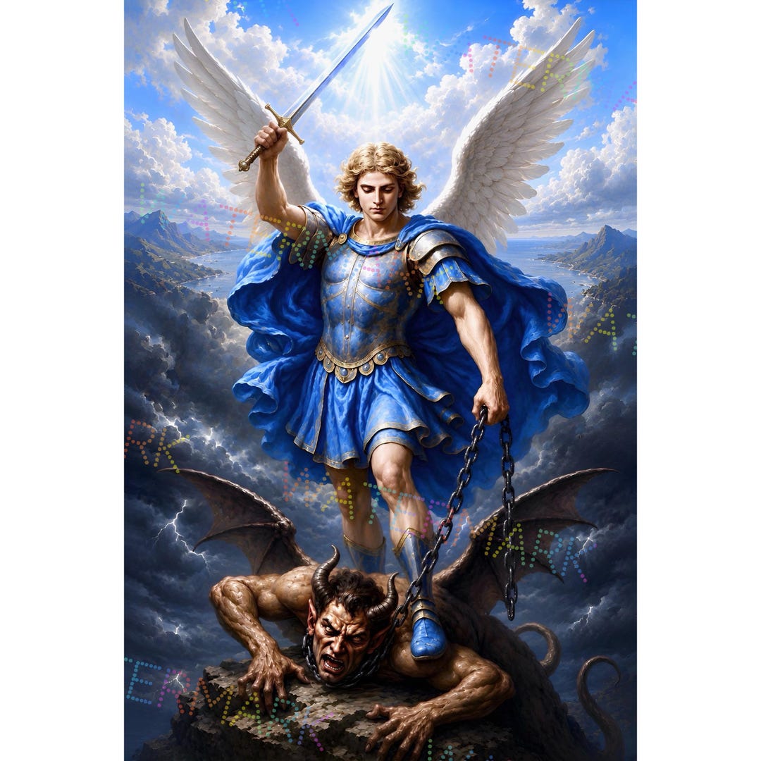 Saint Michael the Archangel Canvas Art: Catholic Home Decor - Etsy