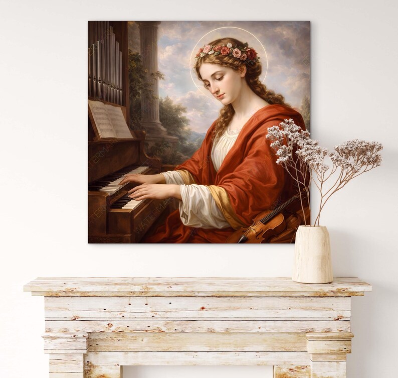 Saint Cecilia Canvas Art: Catholic Patron Saint of Music - Etsy