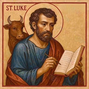 St Luke Canvas | Evangelist | Disciple of Jesus | Saint Artwork | Wall Art | Devotional Art