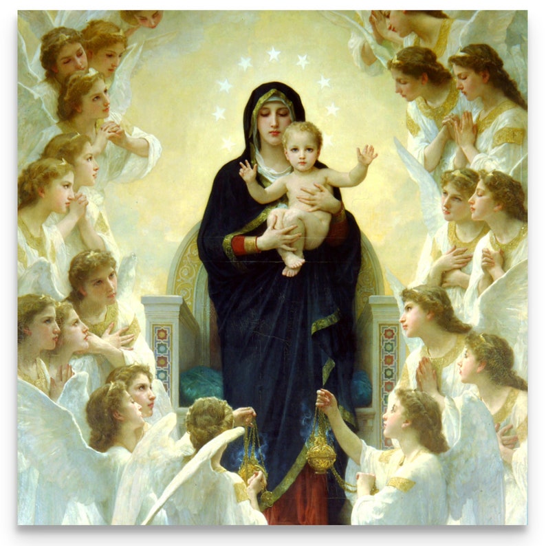 Our Lady Queen of Angels Canvas Art Large Wall Decor Fine image 0