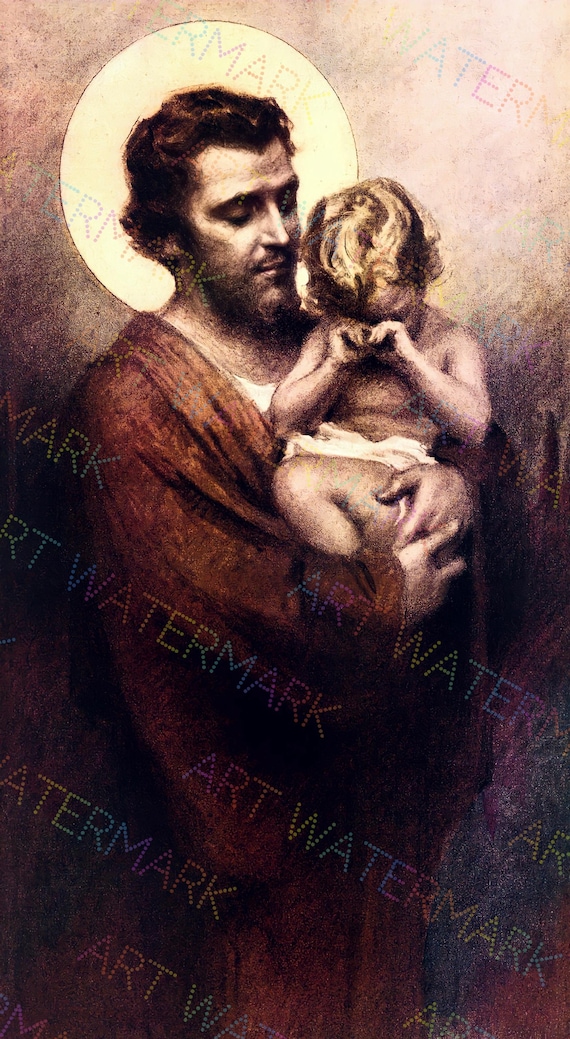 Affiche Toile Vierge Marie Et Jésus - Décoration Murale Chrétienne, Art Religieux Neuf