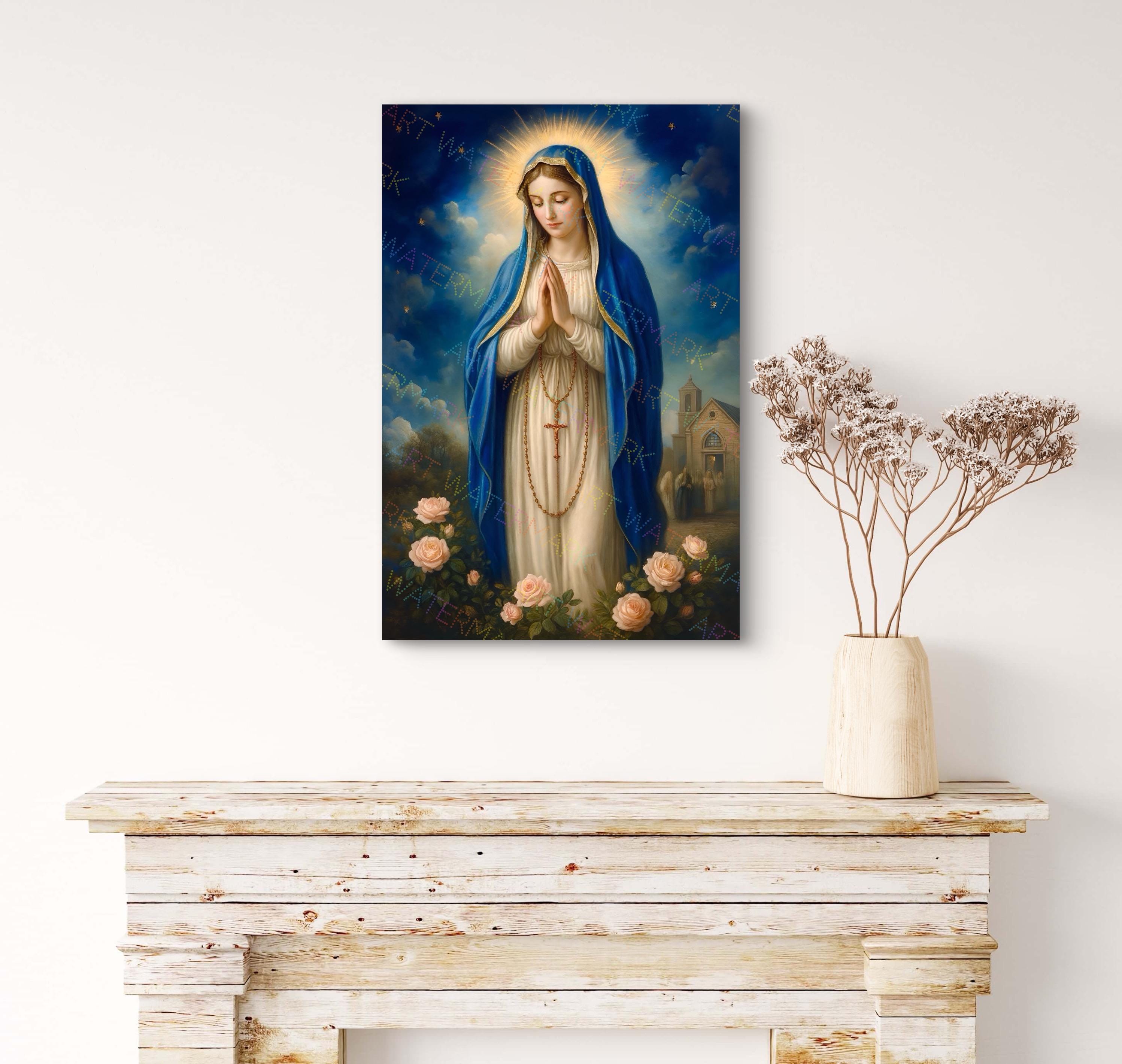 Our Lady of the Rosary Print: Catholic Wall Art (digital Download, JPEG ...