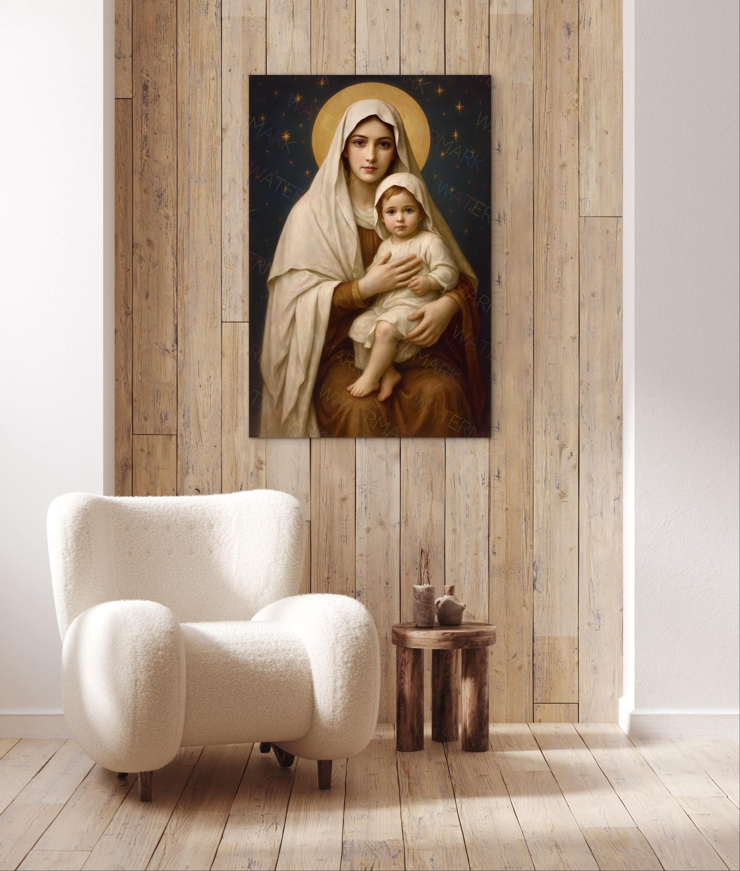 Madonna and Child Canvas Painting | Virgin Mary & Baby Jesus Wall Art ...