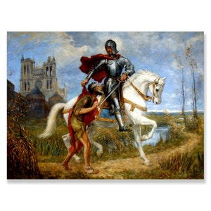 St. Martin of Tours Canvas Art, Saint Gifts, Catholic Gifts, Saint Pictures