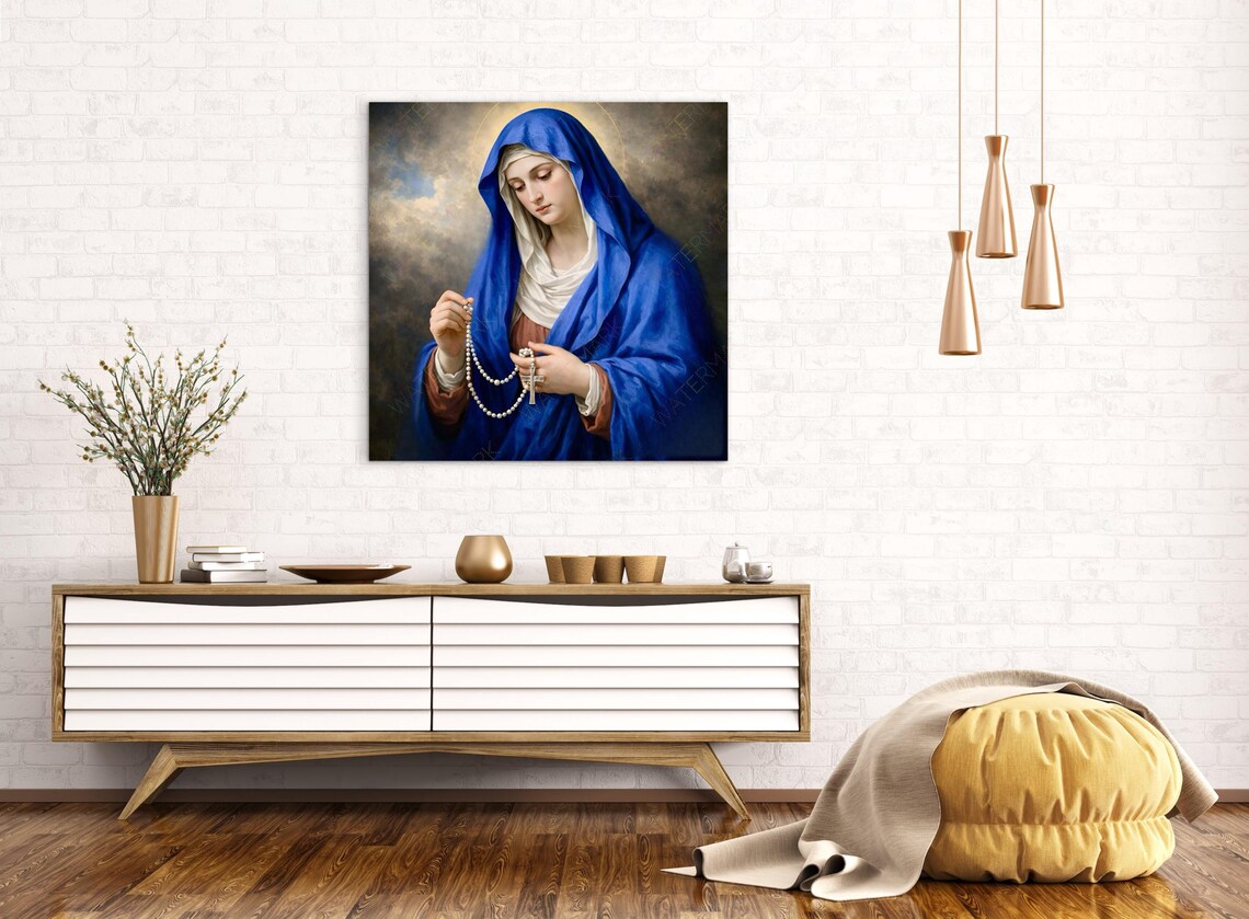 Our Lady of Rosary Canvas Print: Catholic Wall Art - Etsy