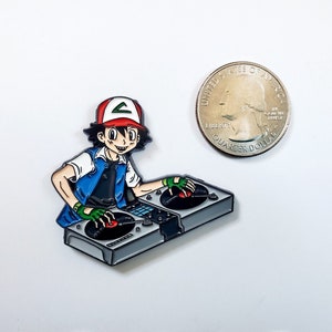 Cartoon EDM Rave Anime DJ Enamel Revershut Pin