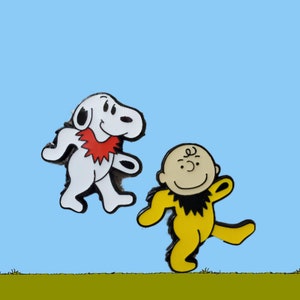 Dead Head Retro Cartoon Dog Cosmic Charlie Jam Band Enamel Lapel & Hat Pin