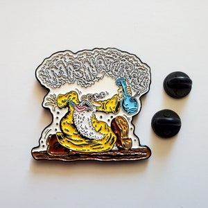 Natural Cartoon Guy Hippie Enamel Lapel Hat Pin