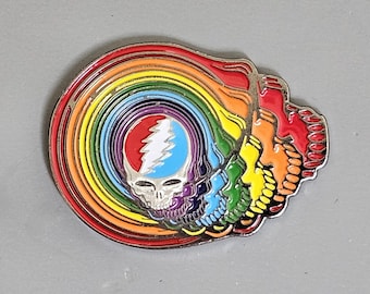 Dead Head Spun Your Face Spunion Skeleton 3D Molded Enamel Lapel Hat Pin