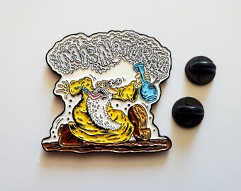 Natural Cartoon Guy Hippie Enamel Lapel Hat Pin