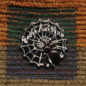 Beats Antique Inspired Spider Web 3D Molded Enamel Lapel Hat Pin