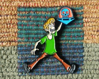 Shaggy with Space Kook Mask Jumpman Jump Man Enamel Lapel Hat Pin