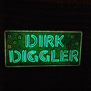 Glow in the Dark Dirk Diggler Neon Sign Enamel Lapel Hat Pin