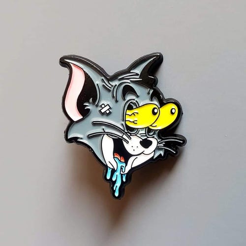 Épinglette à chapeau en émail dessin animé zombie Tom Cat