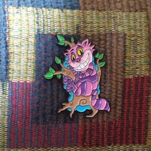 Cheshire Cat Alice in Wonderland Inspired Enamel Lapel Hat Pin