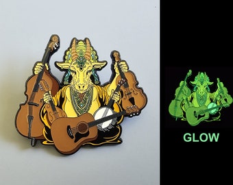 BMFS Bluegrass Ganesh Goat Ganesha Buddha Glow In The Dark Metal Hat Pin