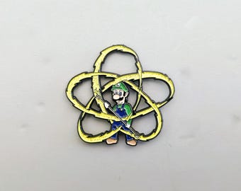 1980's Style Video Game Gamer Fire Dancer Poi Cartoon Enamel Lapel Hat Pin 80's Pins