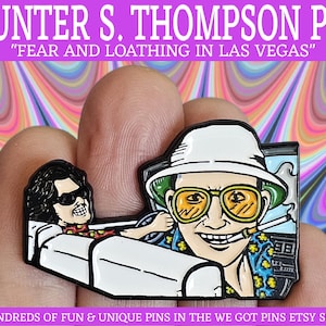 10 Pack of Hunter S Thompson Fear and Loathing in Las Vegas Enamel Lapel Hat Pin Lot