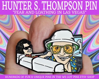 Lote de 10 pines de solapa esmaltados para sombreros de Hunter S. Thompson de Miedo y asco en Las Vegas