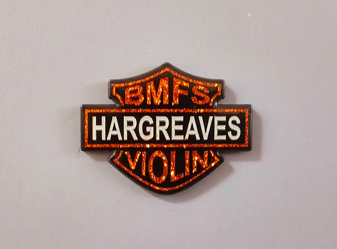 BMFS Hargreaves Violin Bluegrass Fiddle Motorcycle Biker Glitter Metal ...
