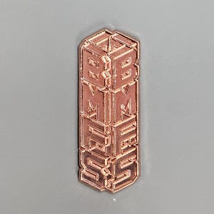 BMFS Cube Logo Raw Copper Metal Enamel Hat Pin