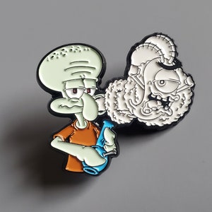 10 Pack of Squid Cartoon Metal Enamel Lapel Hat Pins Wholesale Pin Lot