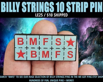 BMFS Blue Red Star 10 Strip Blotter Look Metal Enamel Lapel Pin