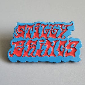 BMFS Red & Blue Stilly Brings Parody Enamel Metal Lapel Hat Pin