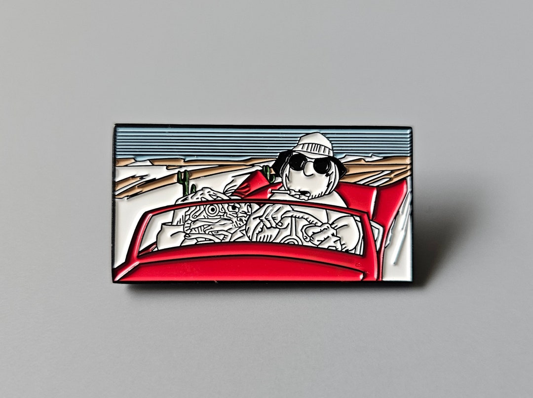 Fear and Loathing Cartoon Hunter S Thompson Metal Enamel Lapel Hat Pin -  Etsy, image size:1080x808