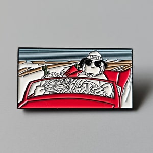 Fear and Loathing Cartoon Hunter S Thompson Metal Enamel Lapel Hat Pin