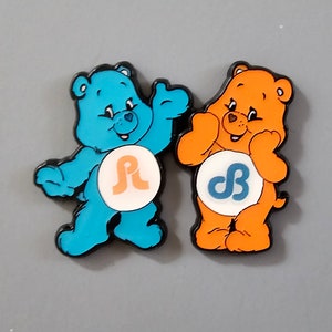 DB & PL Cartoon Bears Bass Music Trip Hop Dubstep Riddim Metal Enamel Lapel Hat Pin