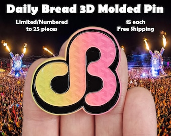 Spilla da bavero in metallo smaltato DB Black & Neon 3D Bass Music Dubstep Riddim