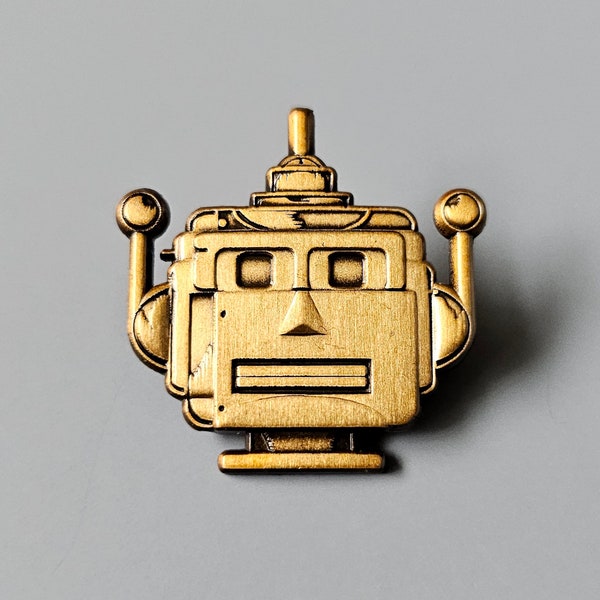 3D Molded Vintage Toy Robot Antique Look Metal Enamel Lapel Hat Pin