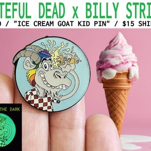 10 Pack BMFS Dead Head Ice Cream Goat Kid Glow In The Dark Blue Metal Enamel Lapel Hat Pin Lot