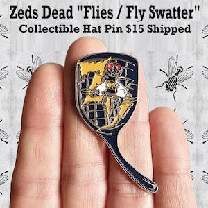 ZD Flies Fly Swatter Bass DJ House EDM Music Festival Metal Enamel Lapel Hat Pin