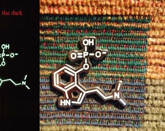 Mushroom Molecule Glow in the Dark Festival Lapel Hat Pin