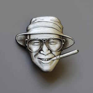 10 Pack of Fear and Loathing Cartoon Hunter S Thompson 3D Molded Metal Enamel Lapel Hat Pins Wholesale Pin Lot