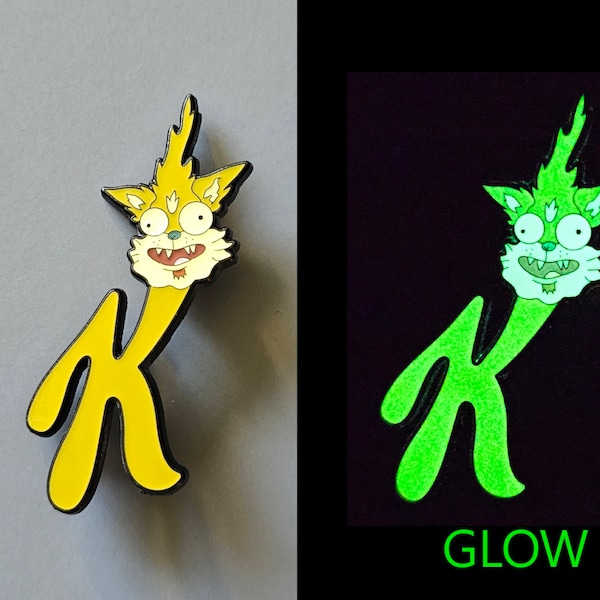 10 Pack of K Cat Glow In The Dark Metal Enamel Lapel Hat Pins Wholesale Pin Lot