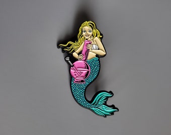 Mermaid Cartoon Metal Enamel Lapel Hat Pin