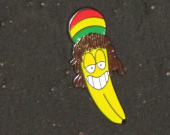 Rasta Rastafari Banana Dread Dreadloch Hippie Dreads Festival Emaille Revers Hut Pin