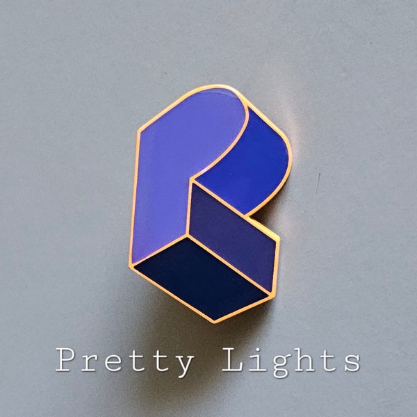 PL Cube Logo Blue & Neon Orange Variant Metal Enamel Lapel Hat Pin