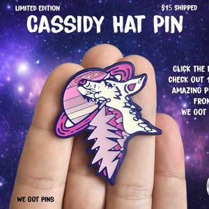 Dead Head Cassidy Wolf Lighting Bolt Saturn Metal Enamel Lapel & Hat Pin