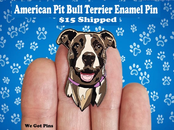 American Pit Bull Terrier Bully Adopt Dont Shop Rescue Dog Metal Enamel Lapel Hat Pin