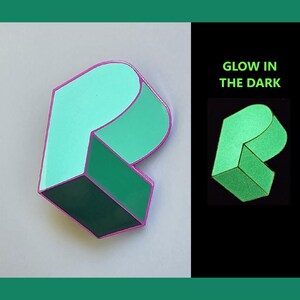 PL Cube Logo Teal Green Glow In The Dark Variant Metal Enamel Lapel Hat Pin
