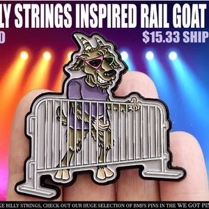 BMFS Concert Rail Rider Goat Purple & Gray Sunglasses Big Mon Metal Enamel Hat Pin