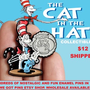 Cat Hat Fish Bowl Cartoon Metal Enamel Lapel Hat Pin
